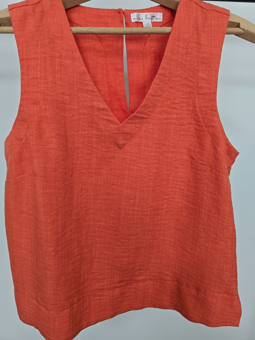 Nine Britton V-Neck Sleeveless Top by in Coral